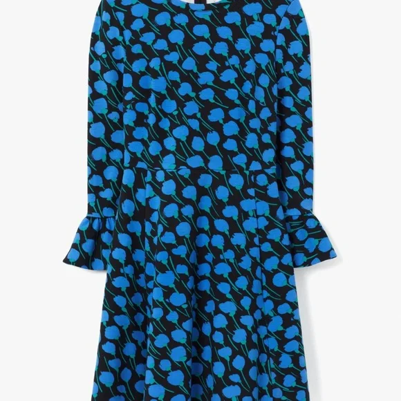 Kate spade poetic floral ponte dress with bell sleeves and pockets! - Picture 5 of 7